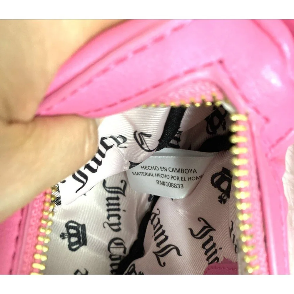 Juicy Couture Shoulder Bag with Scarf Holding The Line COHO Raspberry Hot Pink
